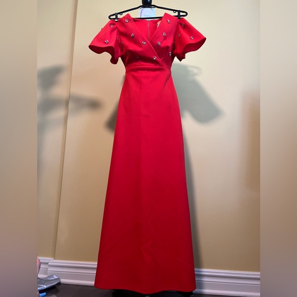 Girl’s floor-length red dress - vintage -size 7 - Picture 1 of 8